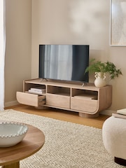 Light Blythe Solid Mango Wood Wide TV Unit - Image 3 of 10