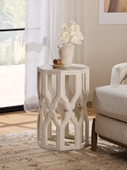 White Inder Solid Mango Wood Side Table - Image 1 of 3