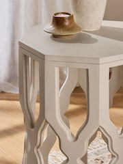 White Inder Solid Mango Wood Side Table - Image 2 of 3