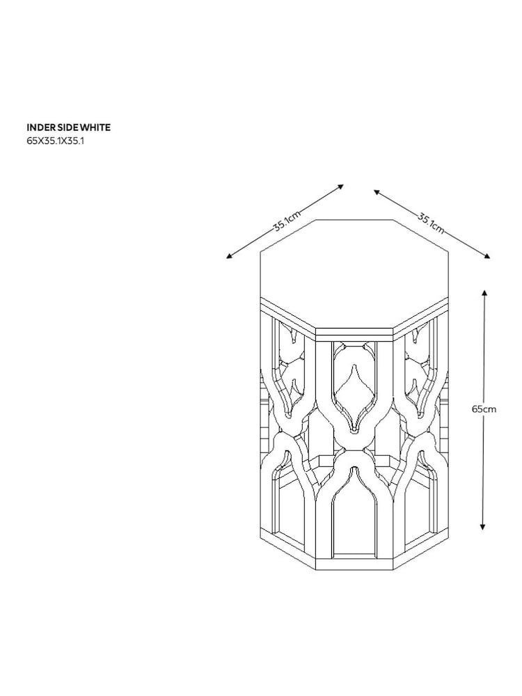 White Inder Solid Mango Wood Side Table - Image 4 of 4