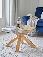 Natural Oak and Glass Coffee Table - Image 1 of 7