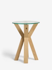 Natural Oak and Glass Side Table - Image 3 of 5