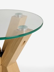 Natural Oak and Glass Side Table - Image 6 of 6