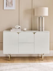 White Evie Gloss Space Saving Large Sideboard - Image 1 of 5
