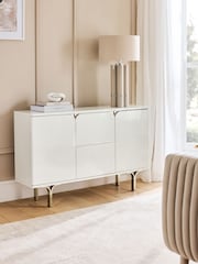 White Evie Gloss Space Saving Large Sideboard - Image 2 of 5