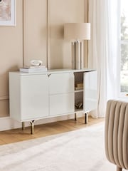 White Evie Gloss Space Saving Large Sideboard - Image 3 of 5