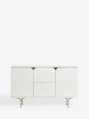 White Evie Gloss Space Saving Large Slim Sideboard - Image 8 of 13