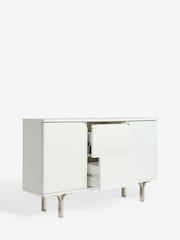 White Evie Gloss Space Saving Large Slim Sideboard - Image 10 of 13