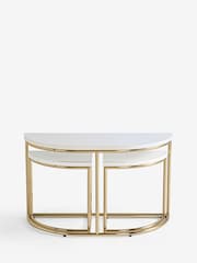White Evie Gloss Set of 3 Nest of Tables - Image 1 of 3
