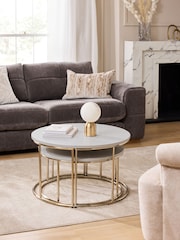 White Evie Gloss Nest of 3 Coffee Table - Image 1 of 7