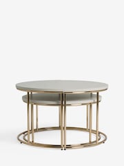 White Evie Gloss Nest of 3 Coffee Table - Image 2 of 7