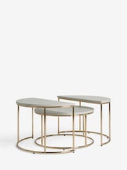 White Evie Gloss Nest of 3 Coffee Table - Image 3 of 7