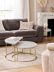 White Evie Gloss Nest of 3 Coffee Table - Image 4 of 7