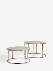 White Evie Gloss Nest of 3 Coffee Table - Image 5 of 7