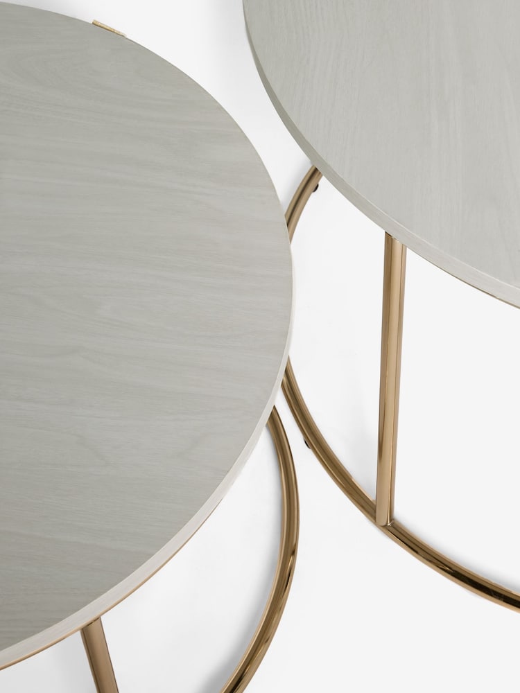 White Evie Gloss Nest of 3 Coffee Table - Image 9 of 9 White Evie Gloss Nest of 3 Coffee Table - Image 9 of 9