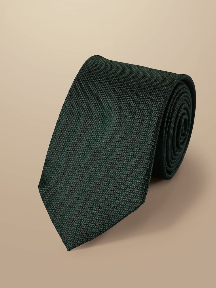 Charles Tyrwhitt Green Silk Stain Resistant Tie - Image 1 of 2
