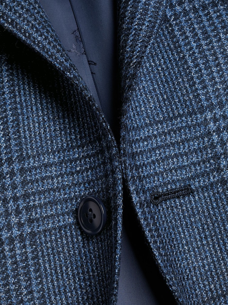 Charles Tyrwhitt Blue Slim Fit Wool Silk Jacket - Image 6 of 6