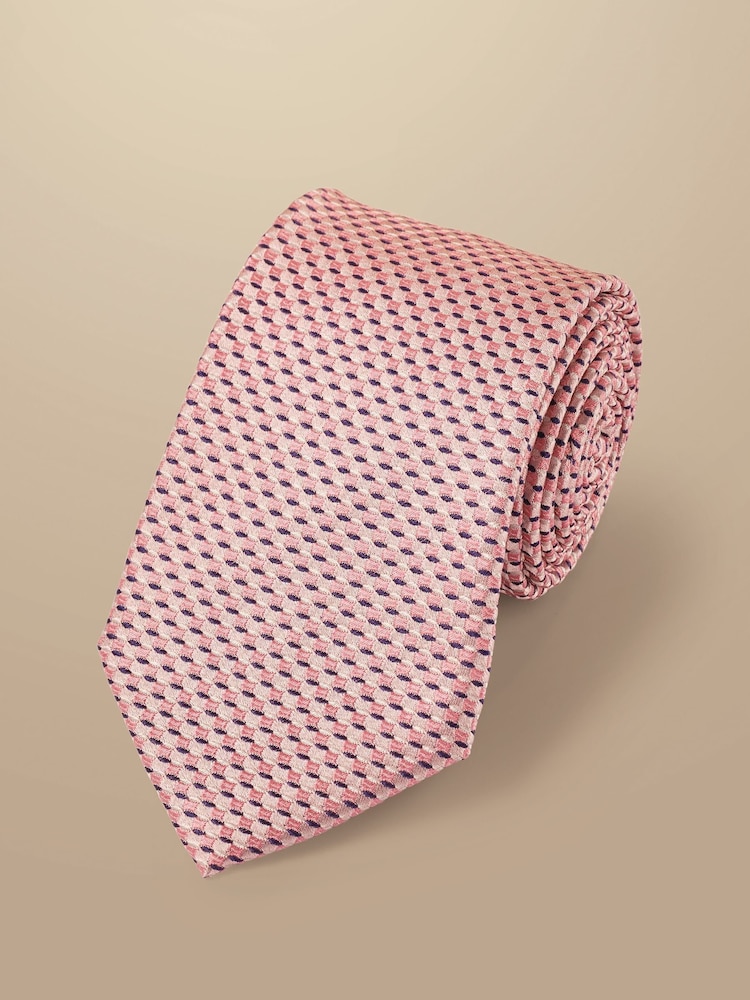 Charles Tyrwhitt Pink Stain Resistant Pattern Tie - Image 1 of 2