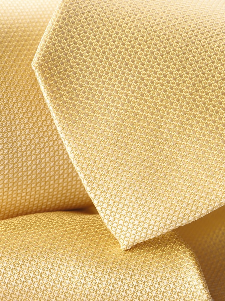 Charles Tyrwhitt Yellow Silk Stain Resistant Tie - Image 2 of 2