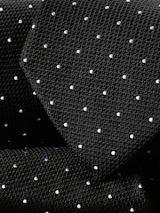 Charles Tyrwhitt Black Silk Spot Stain Resistant Tie - Image 2 of 2