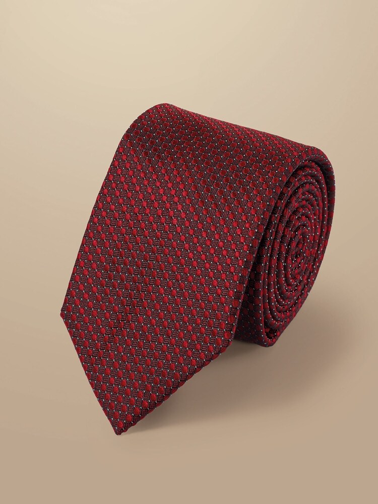 Charles Tyrwhitt Red Stain Resistant Pattern Tie - Image 1 of 2 Charles Tyrwhitt Red Stain Resistant Pattern Tie - Image 1 of 2