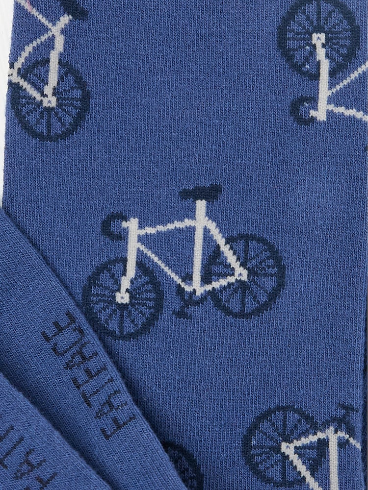 FatFace Blue Bike Men's Socks - Image 2 of 2