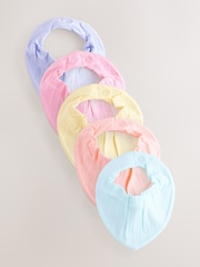 Helle Pastellfarbe - Baby Dribble-Lätzchen aus 100 % Baumwolle im 5er-Pack - Bild 1 von 8