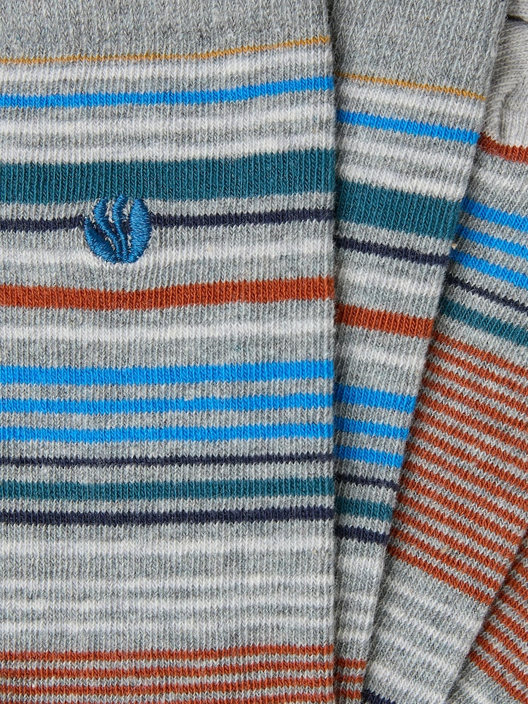 FatFace Grey Men's Striped Socks - Image 2 of 2