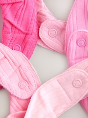 Bright Pink Baby Dribble 100% Cotton Bibs 5 Pack - Image 7 of 8