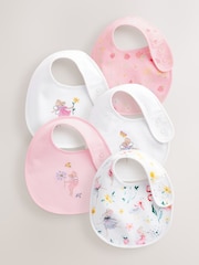 Pink Mouse Baby Bibs 5 Pack - Image 1 of 8