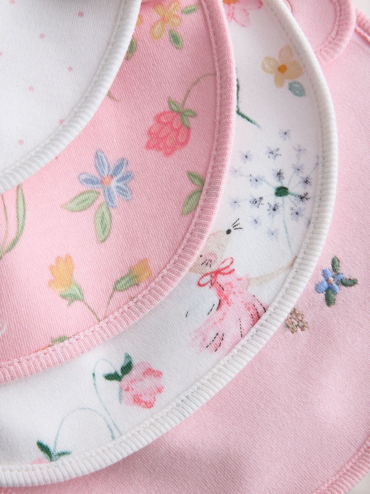 Pink Mouse Baby Bibs 5 Pack - Image 8 of 8
