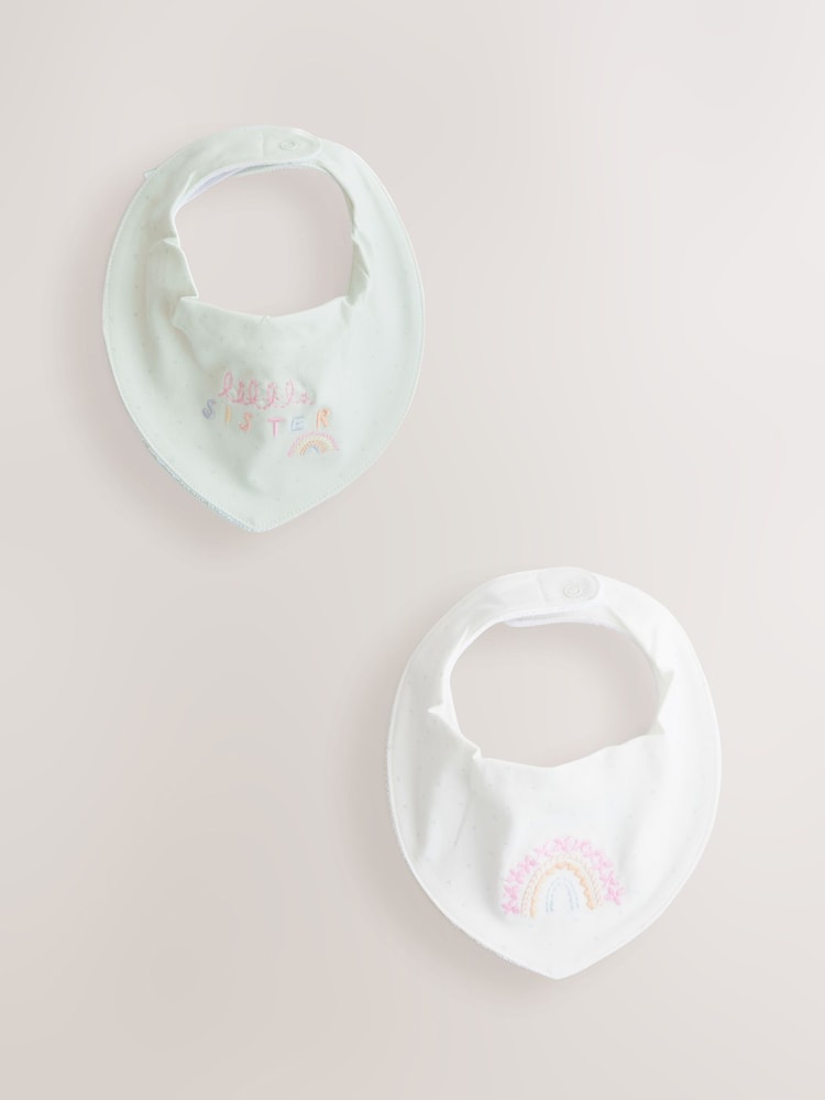 Sage Green Sister Baby Family Bibs 2 Pack - Image 1 of 5