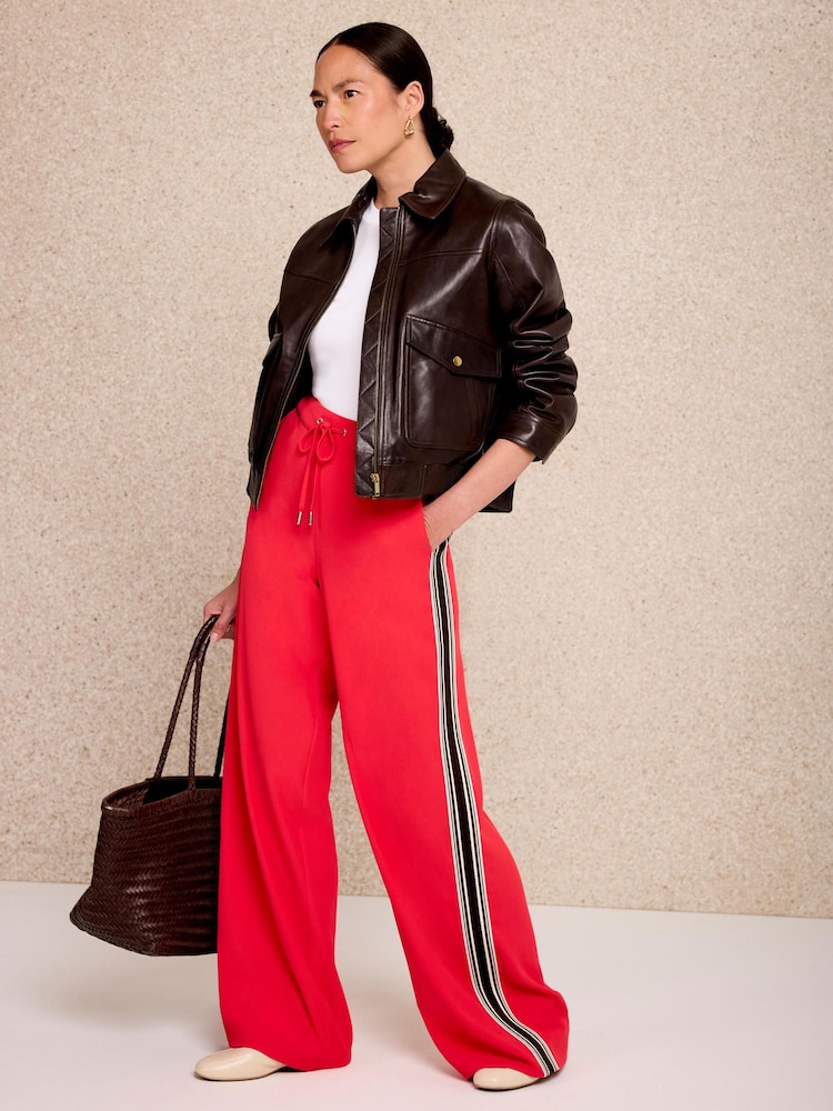 Mint Velvet laterale Dungă Pantaloni largi - Imaginea 1 din 7 Mint Velvet laterale Dungă Pantaloni largi - Imaginea 1 din 7