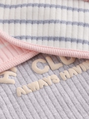 Pink/Grey Baby Bibs 3 Pack - Image 5 of 6