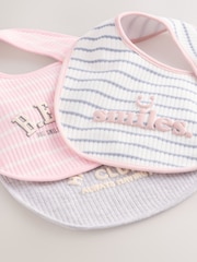 Pink/Grey Baby Bibs 3 Pack - Image 6 of 6