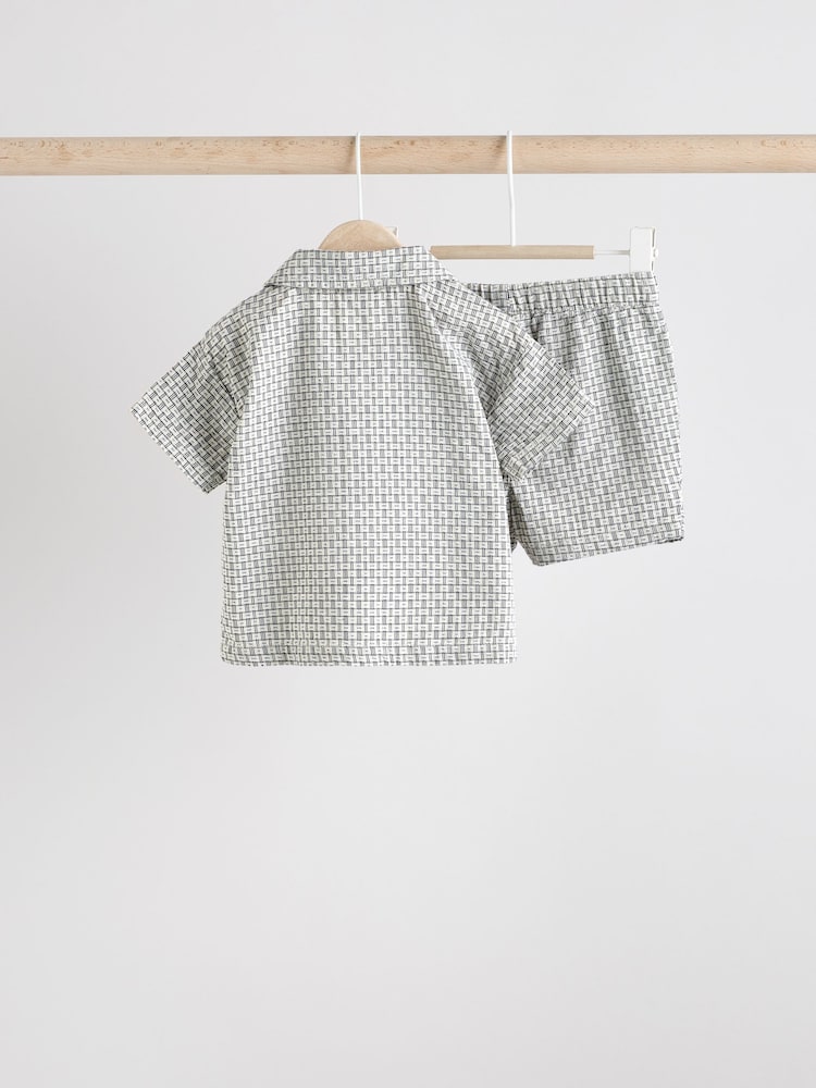 Monochrome Baby Shirt and Shorts Set (0mths-2yrs) - Image 3 of 10