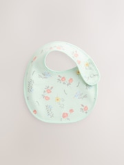 Blue Floral Print Baby Bibs 3 Pack - Image 2 of 6