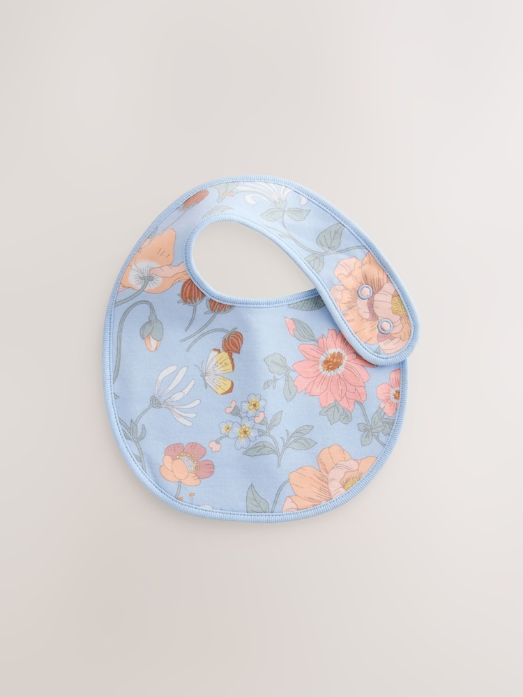 Floral bleu - Lot de 3 bavoirs imprimés bébé - Image 3 of 6