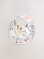 Blue Floral Print Baby Bibs 3 Pack - Image 4 of 6