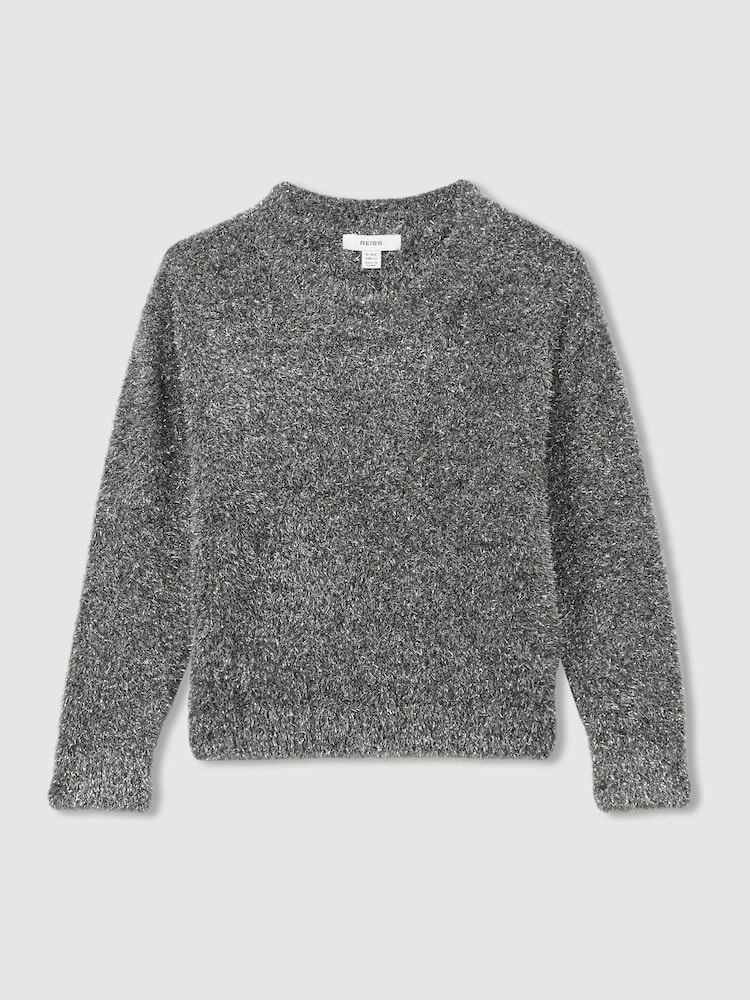 Reiss Silver Theadora 13-14 yrs Tinsel-Yarn Jumper - Image 1 of 4