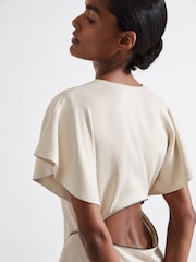 Reiss Ivory Leena Atelier Zipped Maxi Dress with Virgin Wool - Image 3 of 6