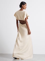 Reiss Ivory Leena Atelier Zipped Maxi Dress with Virgin Wool - Image 5 of 6