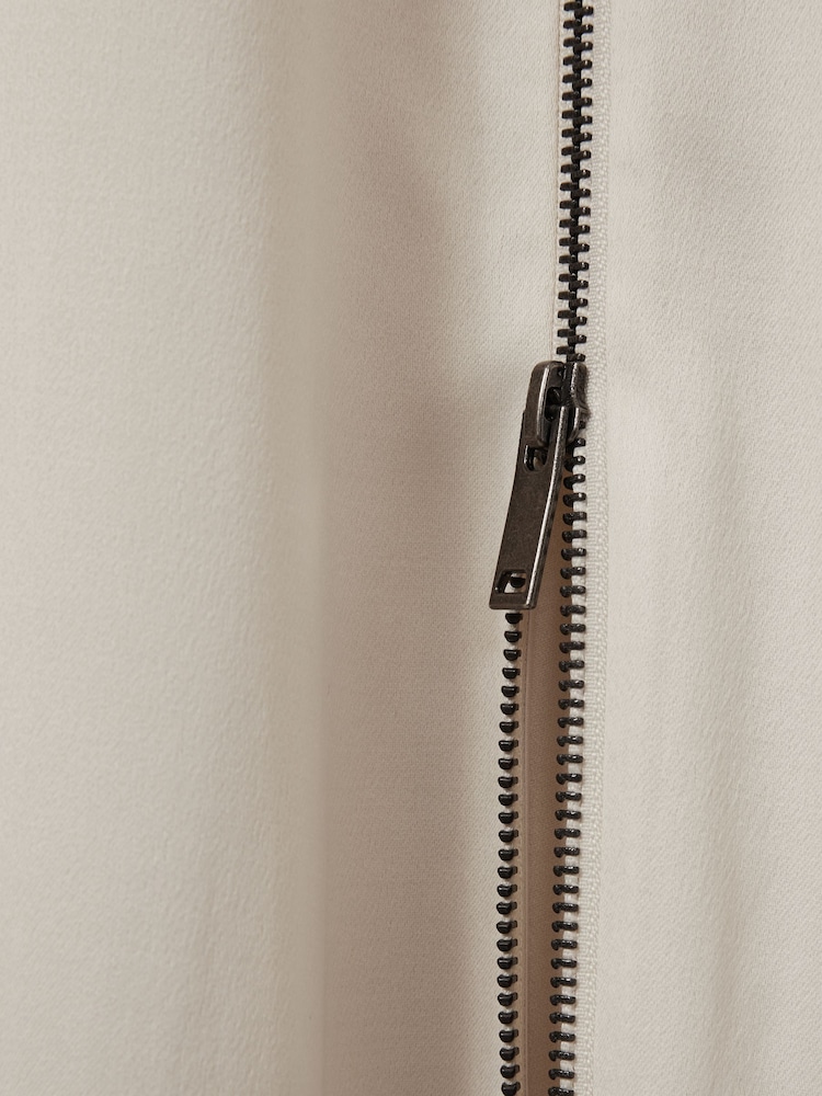 Reiss Ivory Leena Atelier Zipped Maxi Dress with Virgin Wool - Image 6 of 6