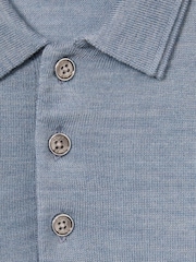 Reiss Soft Blue Melange Manor 3-9 yrs Merino Polo Shirt - Image 4 of 4