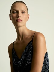 Reiss Keeva Cowl-Neck Beaded Mini Dress - Image 3 of 5