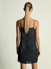 Reiss Keeva Cowl-Neck Beaded Mini Dress - Image 4 of 5