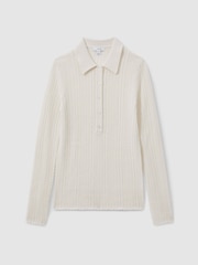 Reiss Cream Jade Wool Cable Knit Polo Neck Jumper - Image 2 of 6