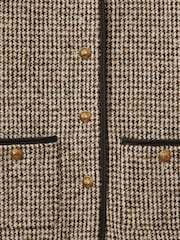 Reiss Brown Luna Cropped Wool Blend Tweed Jacket - Image 6 of 6