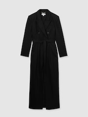 Reiss Black Ophelia Atelier Cotton-Blend Tailored Dress - Image 2 of 5