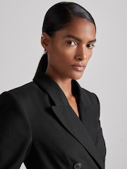 Reiss Black Ophelia Atelier Cotton-Blend Tailored Dress - Image 3 of 5